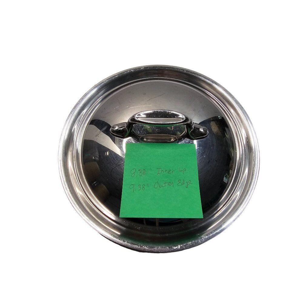 Stainless Steel Cookware Lid 8.38" Inner Lip & 9.38" Outer Edge for Soup Pot